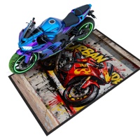 Maßgefertigte Industrielle Motorradmatte - Waschbar Rutschfest Gummi-Rückseite Nylon & Gummi Material