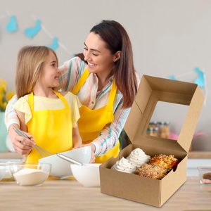 Scatole per Biscotti da Forno <span class=keywords><strong>con</strong></span> Finestra, Scatole in Carta Kraft per Cupcake, Dolci e Prodotti da Forno - Product Image 6