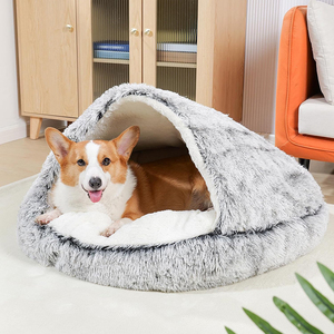 <span class=keywords><strong>Nid</strong></span> pour <span class=keywords><strong>animaux</strong></span> de compagnie hiver chaud avec couverture chien lit apaisant anti-coup de pied venir avec couette chenil semi-fermé doux <span class=keywords><strong>nid</strong></span> de chat en gros lits pour chiens - Product Image 2