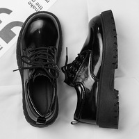 Mocassins à plateforme pour hommes, décontractés et habillés, avec boucle mors de cheval, semelle épaisse, à lacets