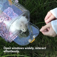 Kandang Hamster Tafit dengan Botol Air, Tas Pembawa Hewan Kecil Portabel untuk Gerbil dan Hamster Kerdil