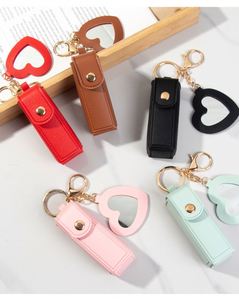Supplier Heart Shaped Lipstick Holder Keychain <b>With</b> <b>Mirror</b> Sweet Novelty Gift for Valentine's Day, Birthday, Bridesmaid Souvenir - Product Image 4