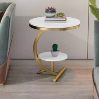Muebles para el hogar Mesas auxiliares de café de mármol de acero inoxidable dorado Muebles para sala de estar