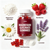 Complément de Gommes au Magnésium Glycinate, Vitamine D et B6 pour la Relaxation Corporelle, le Sommeil, la Beauté et le Soutien des Os et des Articulations, Personnalisation de Marque Privée