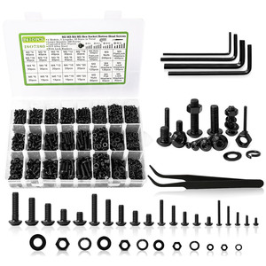 Hex <b>Socket</b> Button Head <b>Screw</b> Set 2410pcs M2 M3 M4 M5 ISO7380 Alloy Steel With Nuts Washers Tool Kit - Product Image 1