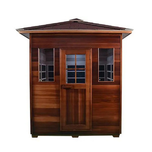 Sauna exterior hecha a medida con madera de hemlock, calefacción de roca volcánica de 4500W para uso familiar en hoteles. - Product Image 2