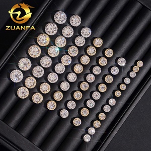 Sıcak satış hazır gemi geçmek elmas Tester Halo tasarım vida geri gümüş 925 VVS Moissanite küpe - Product Image 5