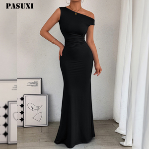 PASUXI 2026 Nuovo Arrivo Abito Lungo Casual da Donna, Monocolore, Senza Schienale, Top a Tubino, <span class=keywords><strong>Vestito</strong></span> Aderente - Product Image 1