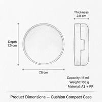 Estuche Compacto Transparente Personalizado OEM con Bandeja para Maquillaje, Espejo Integrado y Cierre a Presión, Material ABS.