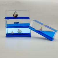 Presse-papiers liquide en acrylique avec figurine flottante, motif Père Noël, souvenir d'attraction touristique, décoration de bureau de Noël