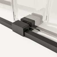 Porte de douche coulissante en verre trempé avec cadre en acier inoxydable et plateau en acrylique pour usage hôtelier