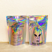 Logo personnalisé vide 8e bouchon hologramme Cali Packs Stand up Pouch 3.5g Mylar Sacs pour fleurs
