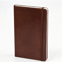 Cuaderno de Cuero PU Marrón Vintage 2026 con Banda Elástica, Tapa Dura, Páginas Rayadas, para Negocios, Oficina, Escritura, Regalo Personalizado