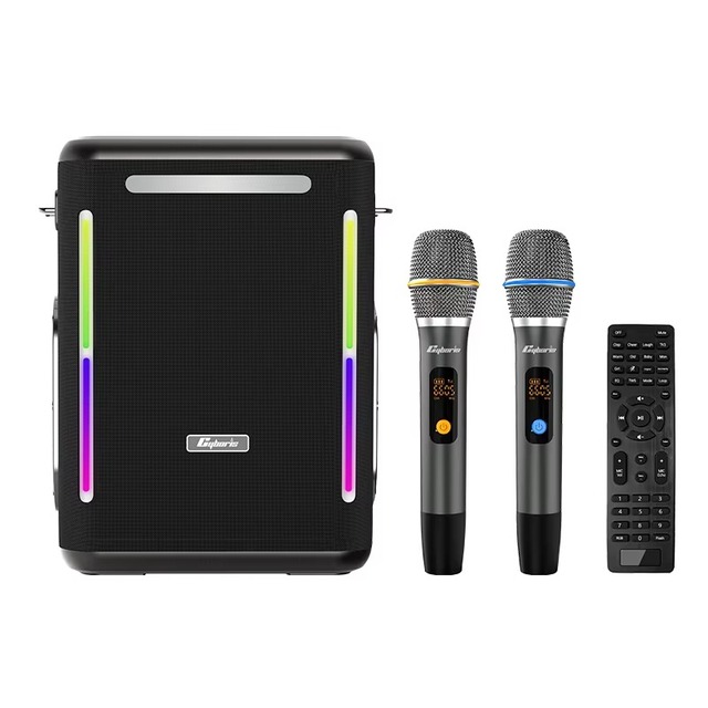 X15400W Karaoke Machine Sound System with Two Wireless Microphones and Portable Wireless Speakers with Remote Control Function
