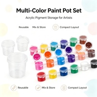 2/3/5/10/15ml 6 8 Pot Cat Kosong Mini Plastik Akrilik yang Dapat Digunakan Kembali untuk Melukis Seni Kerajinan DIY