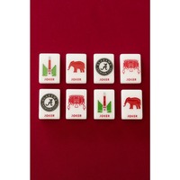 Tuiles de mahjong en acrylique blanc, thème universitaire, ensemble de jeu, boîte en acrylique personnalisée
