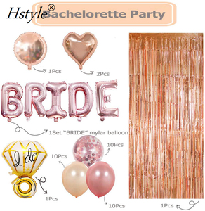 Oro rosa novia globo de la hoja, decoraciones de ducha regalos despedida de soltera fiesta, novia <span class=keywords><strong>Kit</strong></span> SET0330 - Product Image 5