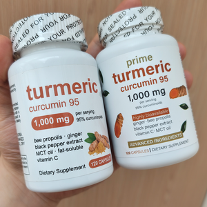 Curcuma 1000 mg Curcumine 95 Complément alimentaire 120 capsules <span class=keywords><strong>Propolis</strong></span> d'abeille Gingembre Extrait <span class=keywords><strong>de</strong></span> poivre noir Huile MCT Antioxydant - Product Image 4