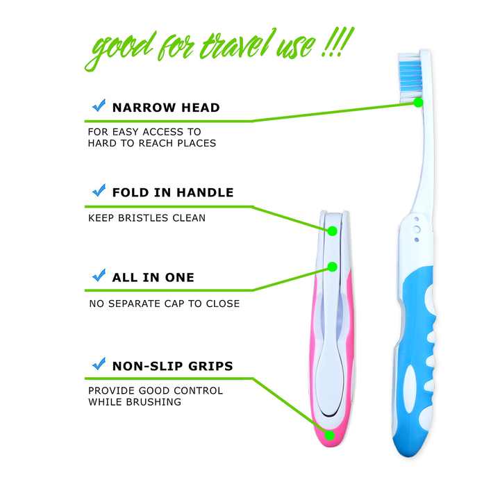 Yangzhou Oral Health Products Dental Folding Toothbrush Hot Selling Travel Toothbrush Foldable Individual Blister Package