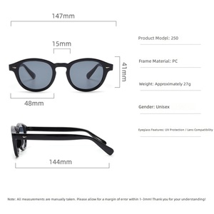Vente flash Wei <span class=keywords><strong>Ken</strong></span> 250 PC Frame Lunettes de soleil rondes rétro pour hommes et femmes, pour l'extérieur, CE - Product Image 4