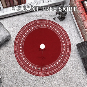 Round Polyester <b>Christmas</b> Tree <b>Mat</b> Skirt 36-Inch Personalized for Embroidery Elegant Decorative Accessory - Product Image 2