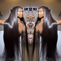 Pelucas vietnamitas lisas de cabello humano 100% natural, SDD Super Double Drawn, listas para usar, pre-cortadas, HD, sin pegamento, con encaje frontal.