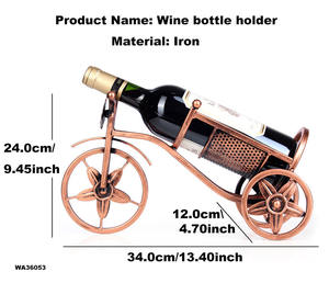 Seni Besi Retro Eropa sepeda roda tiga tunggal pemegang botol anggur merah pabrik bentuk sepeda rak anggur gagang tipe berdiri Eropa - Product Image 2