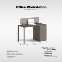 Poste de travail modulaire individuel avec rangement pour espace de travail des employés