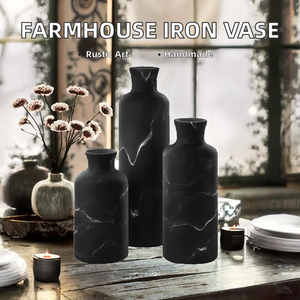 Moderno Florero de Metal y Hierro Hecho a Mano con Decoración Floral, Hecho en China, para Regalo de Inauguración de Casa - Product Image 2