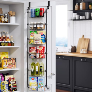 Armoire de chambre à coucher, 5 étagères, 6 niveaux, fine, blanche, à suspendre derrière la porte, organisateur de rangement pour jouets, peluches, sacs - Product Image 1