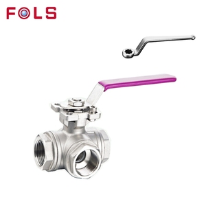 Válvula de Bola Roscada de 3 Vías WCB CF8 CF8M de Acero Inoxidable 316, 1000 WOG PN63, Estándar ASTM, Puerto NPT Tipo T/L con Base de Montaje - Product Image 1