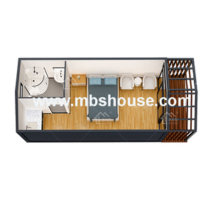 Design rimovibile per la casa del piccolo contenitore <span class=keywords><strong>in</strong></span> acciaio leggero prefabbricato <span class=keywords><strong>in</strong></span> Cina per l'uso di un Hotel <span class=keywords><strong>in</strong></span> ufficio realizzato con materiale per pannelli Sandwich - Product Image 4