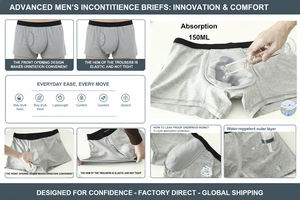 Sous-vêtements d'incontinence réutilisables Hygieia pour hommes, capacité d'absorption de 150 ml, caleçons anti-fuites, contrôle discret de la vessie, pantalons d'incontinence - Product Image 4