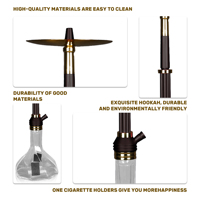 Nouvelle conception en alliage d'aluminium, chicha arabe, narguilé à tuyau unique, chicha à fumer, narguilé avec boîte cadeau