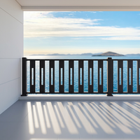 Barandilla de Seguridad de Aluminio Estilo Australiano Personalizada para Patio, Jardín y Balcón, Resistente a la Oxidación, Duradera, con Recubrimiento en Polvo, a Prueba de Roedores, 3D