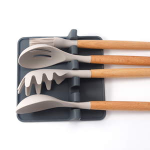 Cấp thực phẩm nhà bếp Silicone đồ dùng phần còn lại chủ Silicone muỗng phần còn lại với nhỏ giọt Pad - Product Image 3