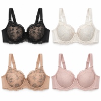 Soutiens-gorge d'occasion en gros pour femmes, en polyester et coton, avec dentelle florale, sous-vêtements d'hiver, lots mixtes pour adultes