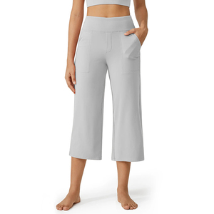 Vente en gros <span class=keywords><strong>de</strong></span> pantalons <span class=keywords><strong>de</strong></span> survêtement baggy taille haute pour femmes pantalons <span class=keywords><strong>de</strong></span> jogging amples pantalons capris respirants pour femmes - Product Image 4