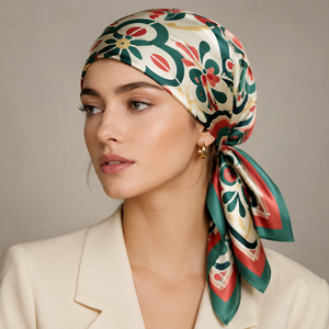 Women All Seasons European American <b>Scarf</b> <b>Silk</b> Square Fashion Adult Pattern Reversible Digital Print Breathable Daily Wear - Product Image 3