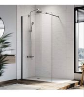 Paroi de douche en verre trempé carré de 8 mm d'épaisseur, personnalisable, sans cadre, verre fixe, cloison de douche