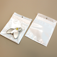 Bolsa de Plástico Transparente Blanca Pequeña, Reutilizable, con Orificio para Colgar, Bolsa con Cierre Hermético para Accesorios