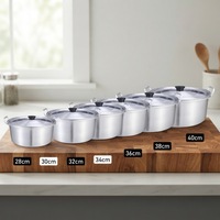 Ensemble de 7 casseroles et marmites en alliage d'aluminium avec revêtement multicouche, compatibles lave-vaisselle, antiadhésives, design de style américain
