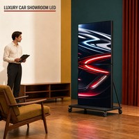 Plug Play P1.86 4K HDR10 LED Display Stand dengan CMS Terintegrasi/Cloud, Stand Lantai - Untuk Penggunaan Periklanan Dalam Ruangan, Pengaturan Satu Orang, Portabel