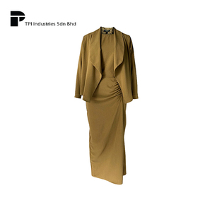 Marque locale malaisienne, ensemble élégant et formel en 3 pièces, robe longue à manches longues de style musulman modeste pour femmes, tenue de bureau quotidienne - Product Image 1