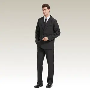 Men's Solid Color Polyester Business Suit 2-Piece Jacket and Pants Wedding Suits for Adults for Halloween