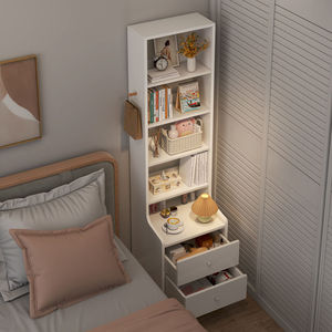 Narrow-sided bedside <b>shelf</b>/bookshelf, minimalist modern bedroom ladder-style bedside storage cabinet, creative multi-functional - Product Image 2