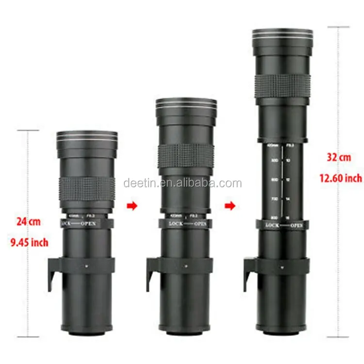 Fashionable camera lens 420~800mm f/8-16 long range zoom camera lens for Canon