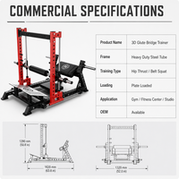 Machine commerciale de poussée de hanche pour fessiers, équipement de musculation robuste pour l'entraînement de la force des fessiers