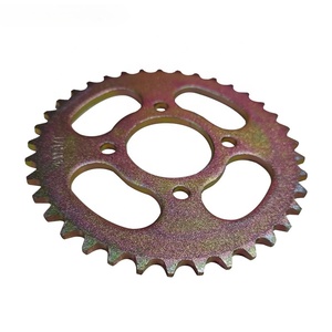 LINGQI motocicleta 110CC Placa de <span class=keywords><strong>cadena</strong></span> trasera 420-37T-38MM Placa de engranaje de Color galvanizado para ATV todoterreno motocicleta Motocross piezas - Product Image 5