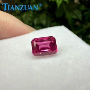 แกนหมุนสีแดงสังเคราะห์สีมรกตสำหรับทำเครื่องประดับอัญมณีแบบทำมือมีใบรับรองจากแลป - Product Image 5